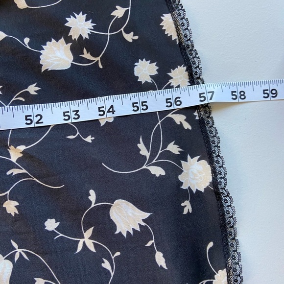 Vintage Black Lace Maxi Slip Dress Nightgown Boudoir Trad Sheer Floral Lace M - Picture 10 of 11